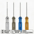 TOTNEND RC Hex Screwdriver Set 1.5–3mm Titanium Coated 4pc Precision Hex Screwdriver Richie's