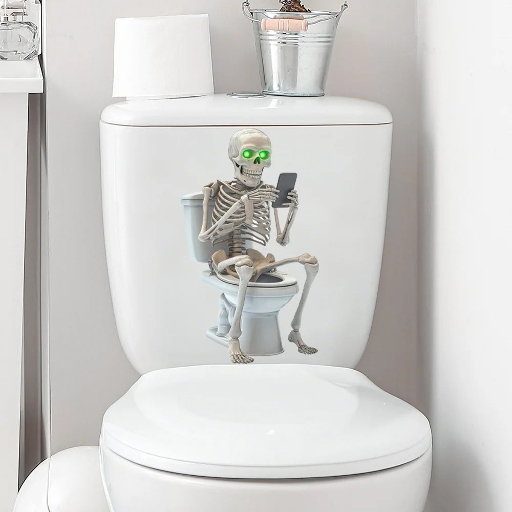 Skeleton Toilet Sticker – Funny Bathroom Wall Decal Bathroom Wall Sticker Richie's