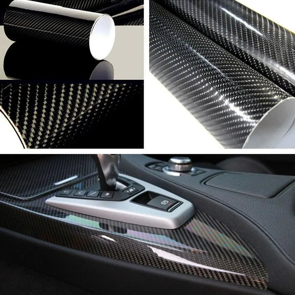7D Carbon Fiber Gloss Black Vinyl Wrap Film 30×152cm Car Vinyl Wrap Film Richie's