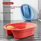 2-in-1 Washboard Basin Large Plastic Laundry Tub Hand Washing Laundry Washboard Tub Richie's