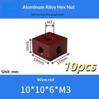 10pcs M3 Aluminum Alloy Square Cube Nut Connector Block DIY Hardware Fastener Nuts Richie's A6