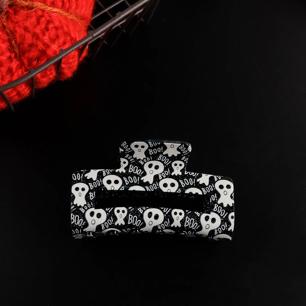 Acrylic Ghost Hair Claw Clip – Large Halloween Hair Accessory Hair Claw Clip Richie's Pattern A 1pc