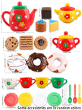24-Piece Kids Afternoon Tea Playset – Toy Kitchen Party Set Kids Tea Playset Richie's 6601C-Red