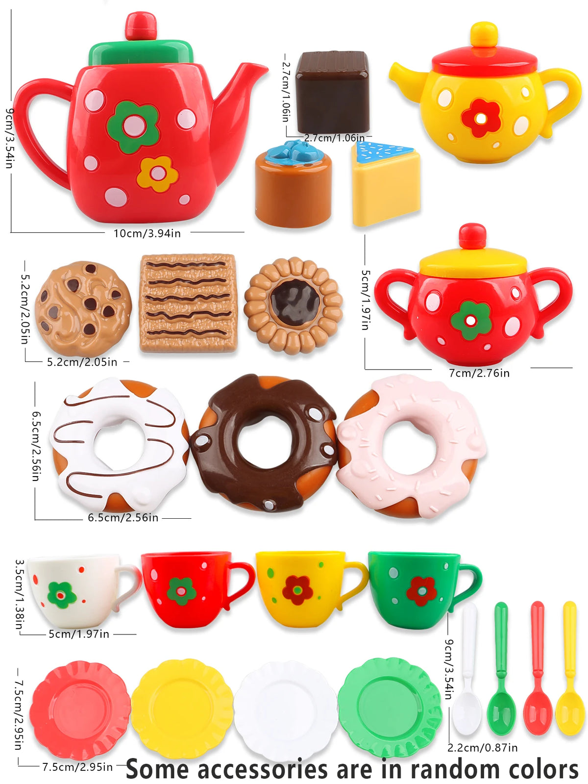 24-Piece Kids Afternoon Tea Playset – Toy Kitchen Party Set Kids Tea Playset Richie's 6601C-Red