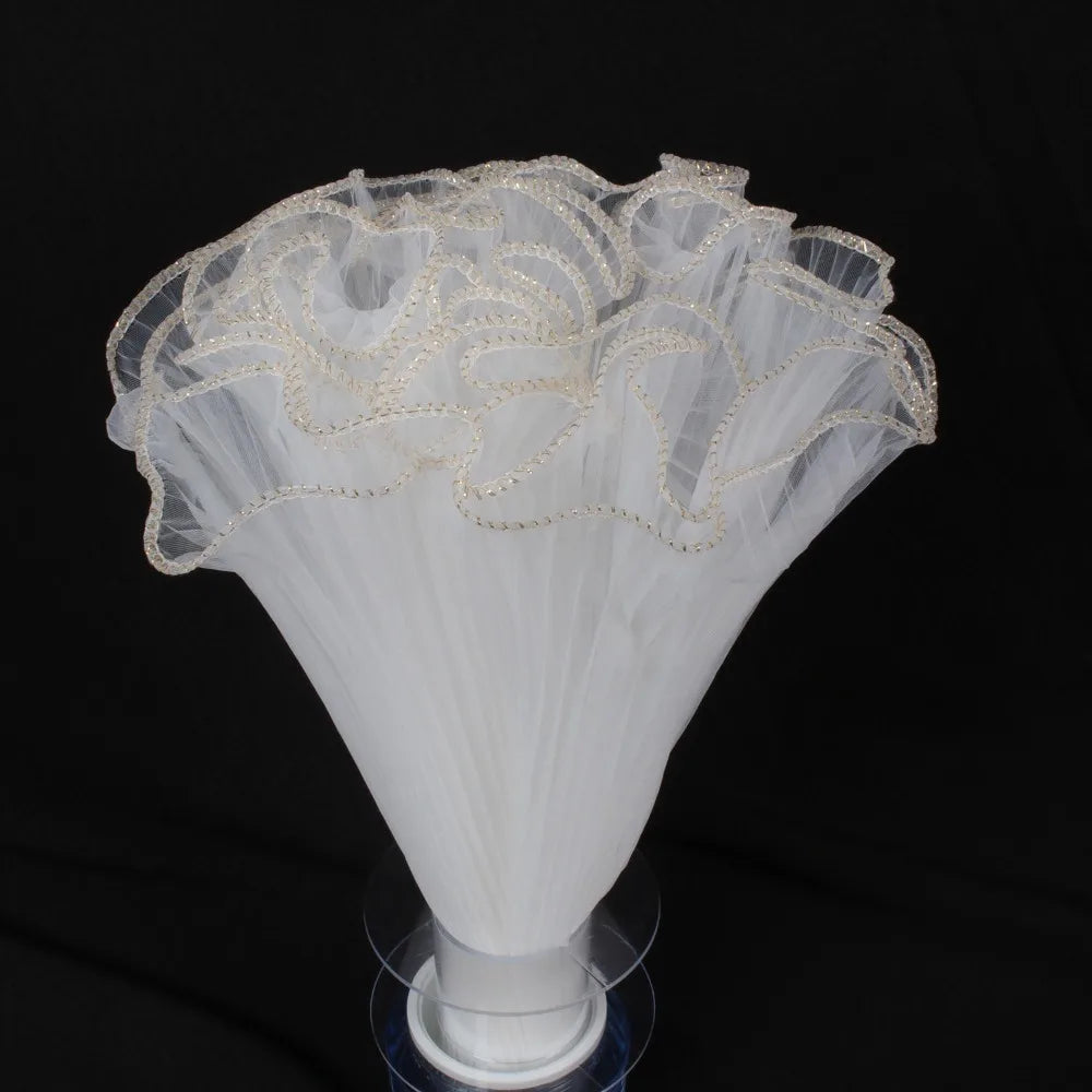 Pearl Wave Lace Mesh Flower Bouquet Wrapping 28cm x 4 Yards Bouquet Wrapping Mesh Richie's Gold White one size