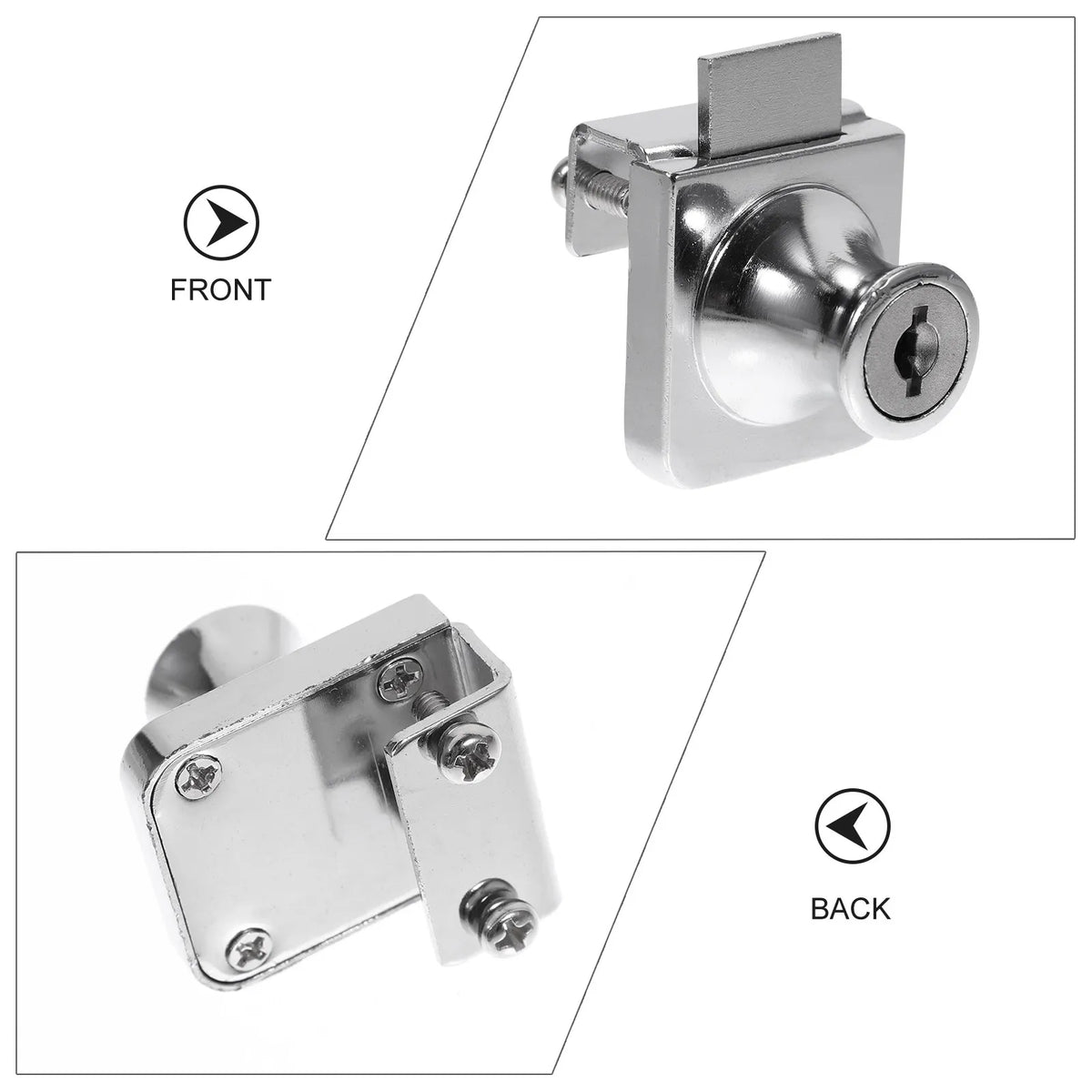 Zinc Alloy Glass Door Lock – No-Drill Cabinet Showcase Lock Glass Cabinet Lock Richie's
