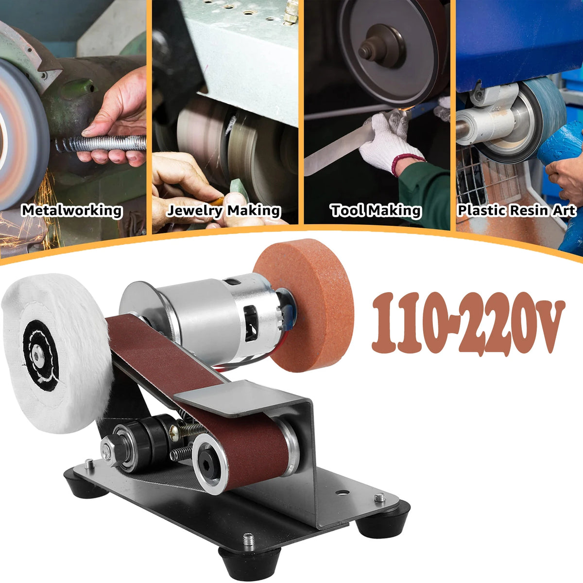 Mini Belt Sander 110-220V Variable Speed Grinding Polishing Tool Belt Sander Richie's