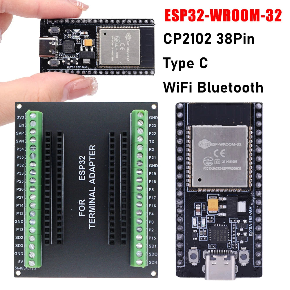 ESP32-WROOM-32 CP2102 Dev Board WiFi BT BLE – 1 to 5 Pack IoT Development Board Richie's