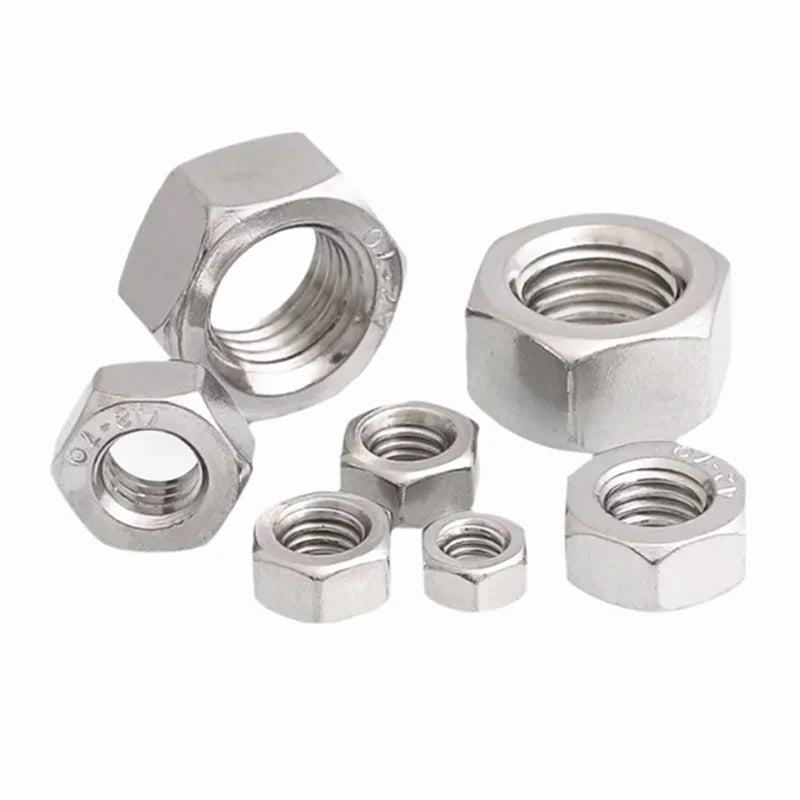 50pcs Stainless Steel UNC Hex Nuts – Sizes 2#-56 to 1/2-13 Stainless Steel Hex Nuts Richie's