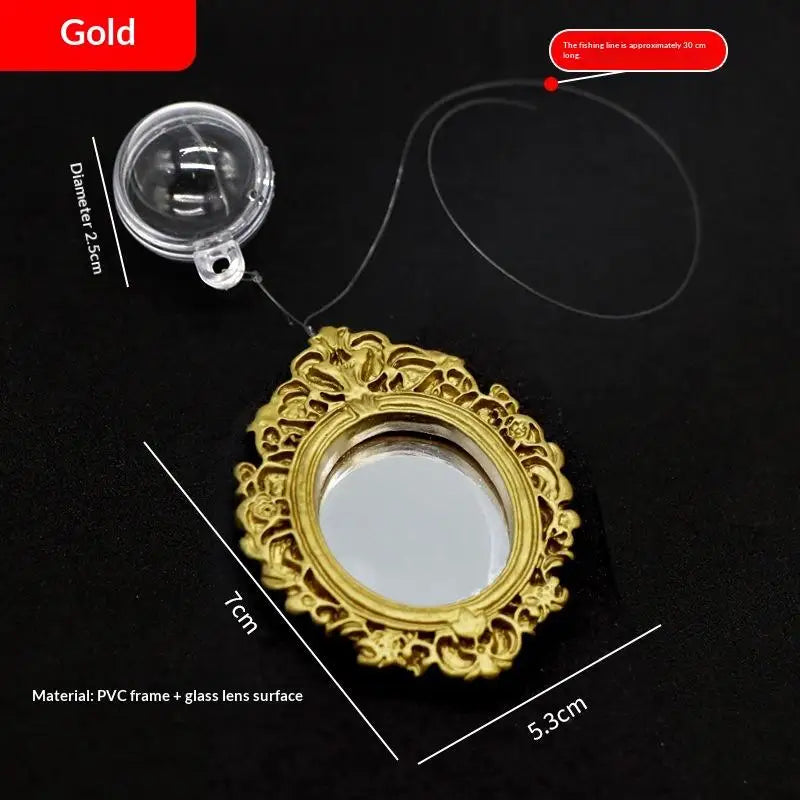 Floating Betta Fish Mirror Ornament – Vintage Retro Frame Aquarium Fish Toy Richie's Gold