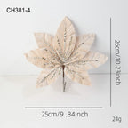 25CM Glitter Poinsettia Artificial Christmas Flower Decoration Artificial Christmas Flower Richie's Champagne