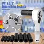 8-Piece Thread Tap Socket Set 1/4" & 3/8" Drive Adapter Kit Tap Socket Set Richie's