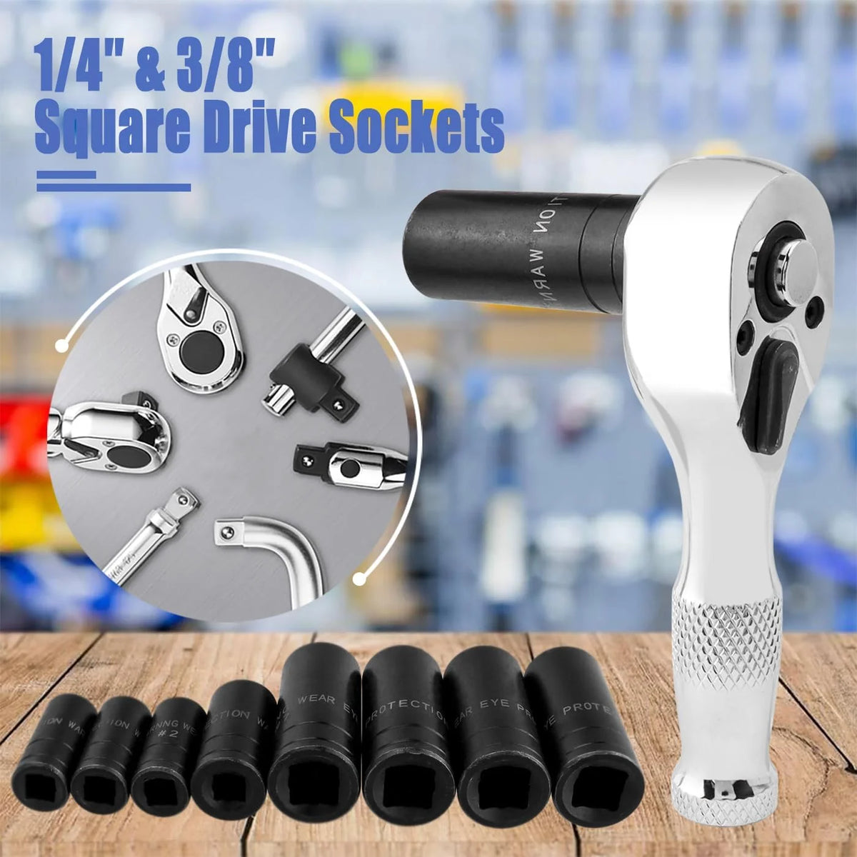 8-Piece Thread Tap Socket Set 1/4" & 3/8" Drive Adapter Kit Tap Socket Set Richie's