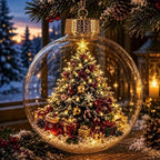 Light-Up Acrylic Christmas Ball Ornament 8CM Santa Claus Christmas Ball Ornament Richie's Style-4