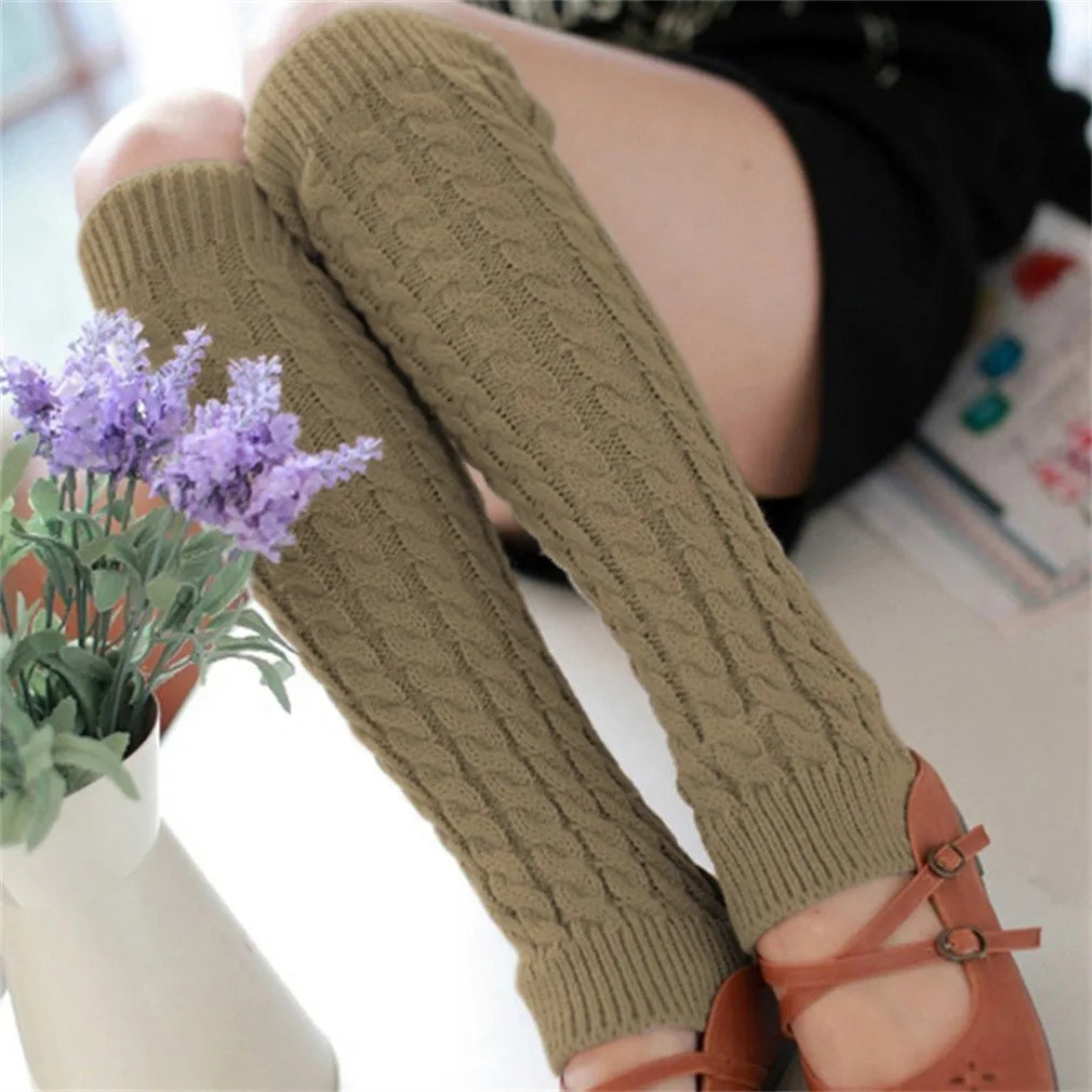 Women's Floral Knit Leg Warmers – Knee Cover & Sports Socks Leg Warmers Richie's Khaki