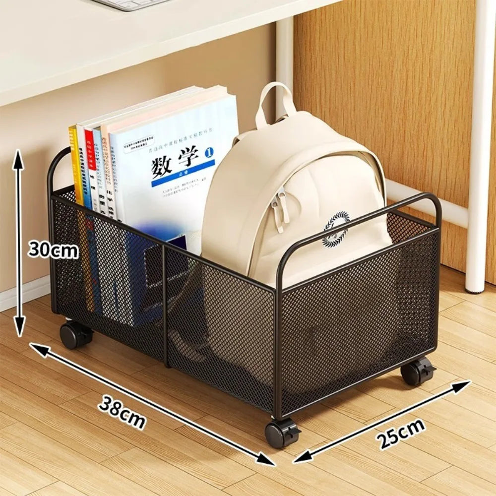 Iron Mobile Storage Box with Wheels – Rolling Desk Organizer Rolling Storage Organizer Richie's Black 2