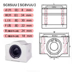 SCS Linear Ball Bearing Block 6–16mm | CNC Shaft Rod Parts Linear Bearing Block Richie's SCS20UU