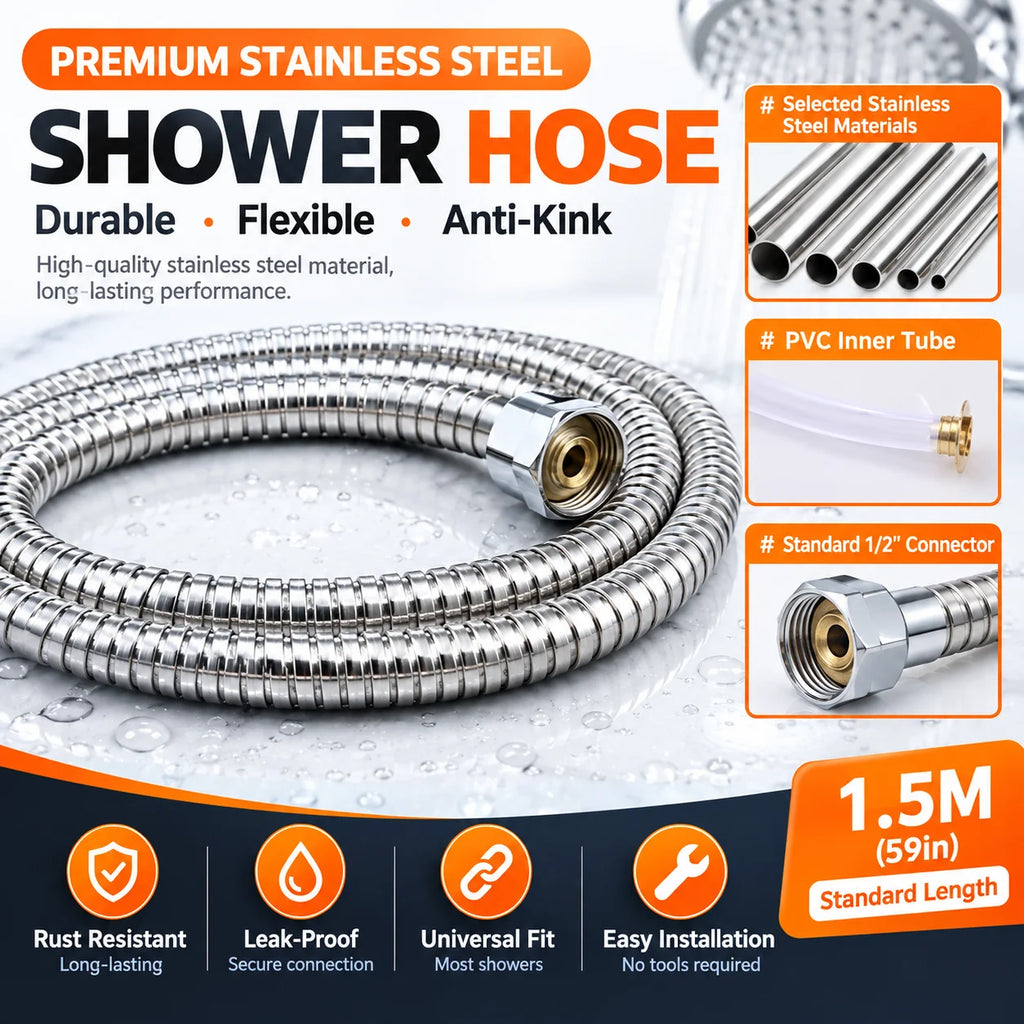 Stainless Steel Shower Hose 1–10M | Flexible Plumbing Hose Shower Plumbing Hose Richie's