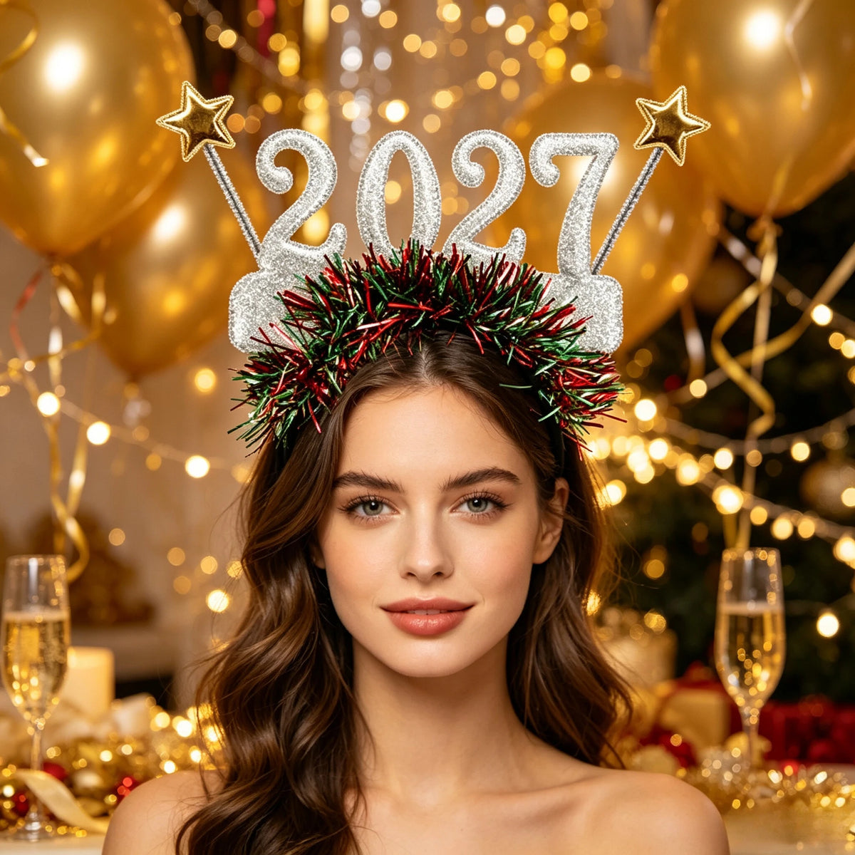2027 New Year Glitter Headband – Festive NYE Party Hair Hoop Party Hair Headband Richie's