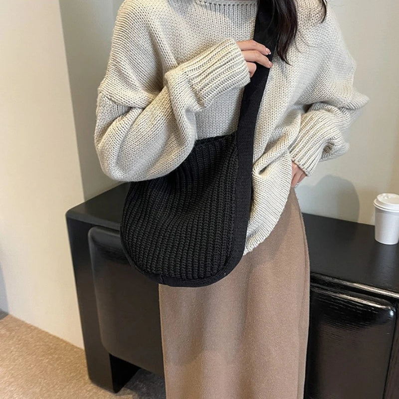 Women's Large Knit Tote Bag – Shoulder & Crossbody Handbag Women's Tote Bag Richie's