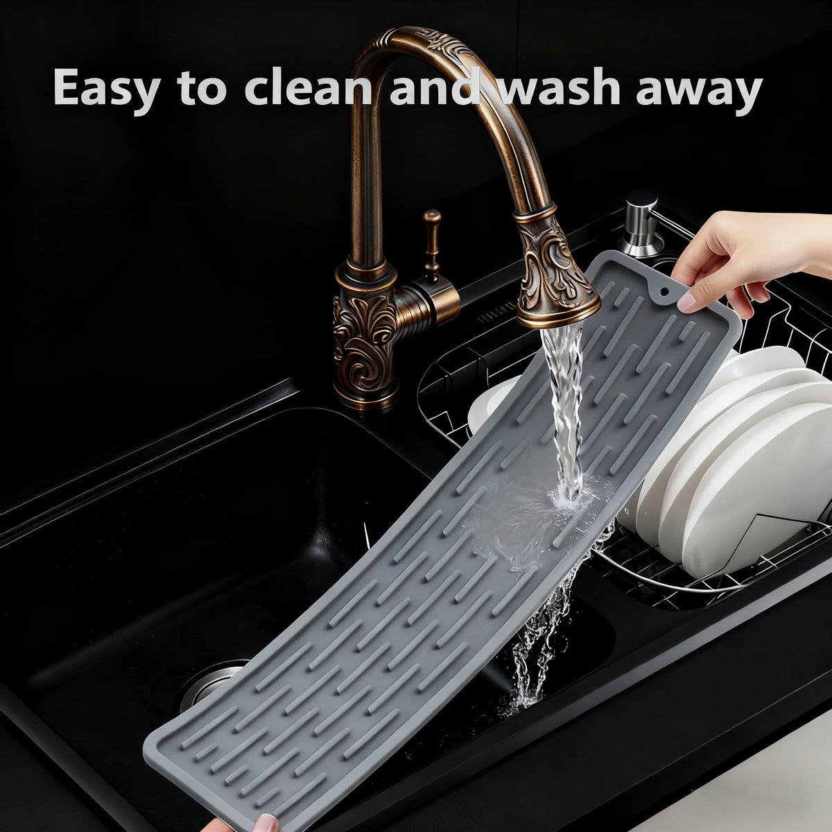Non-Slip Silicone Dish Rack & Utensil Holder with Drainage Silicone Dish Rack Richie's