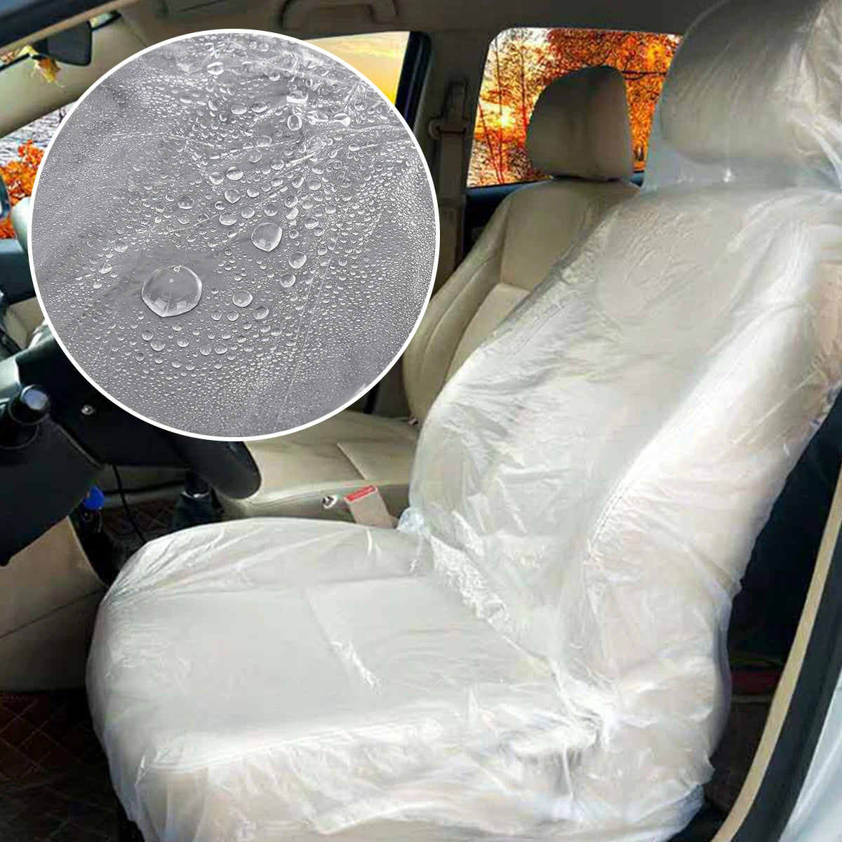 Disposable Clear Plastic Car Seat Covers 20/60 Pcs Waterproof Car Seat Cover Richie's