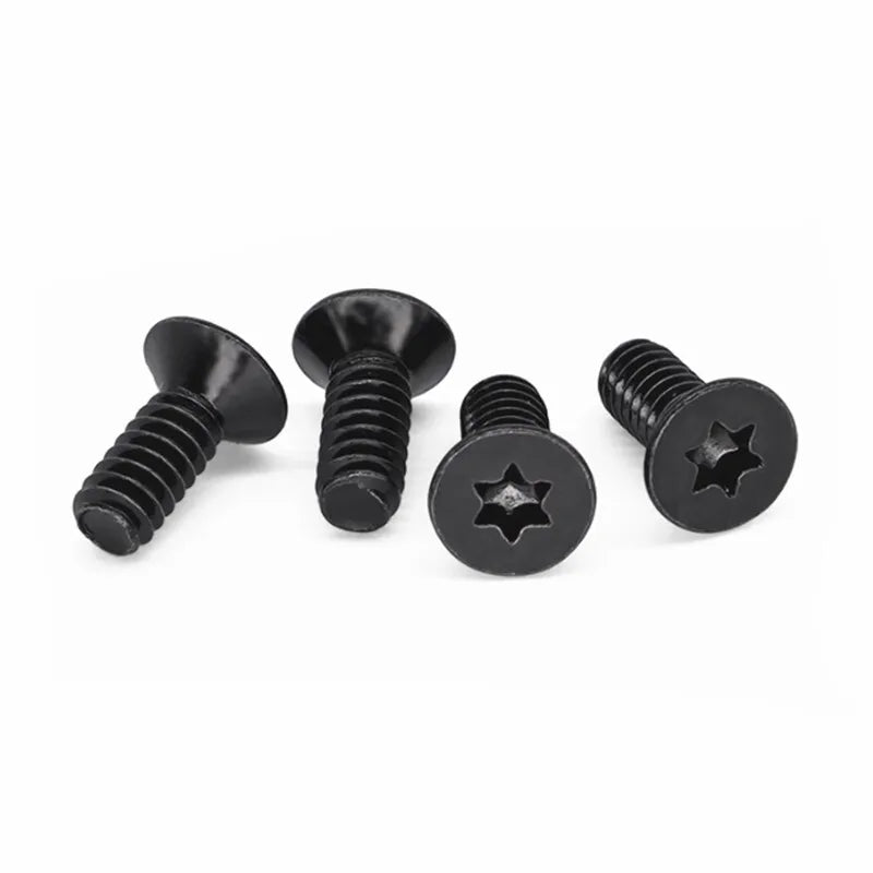 25Pcs 6#-32 UNC Torx Countersunk Cap Screws Black Grade 10.9 Machine Screws Richie's