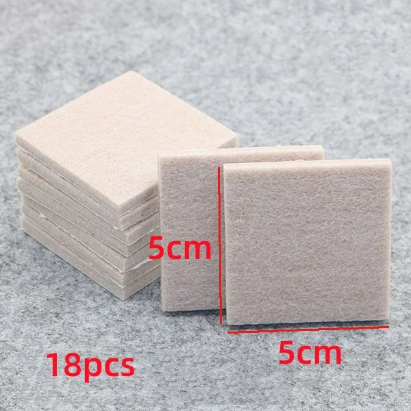 Felt Chair Leg Pads 5mm Self-Adhesive Floor Scratch Protectors Furniture Leg Pads Richie's Grey Square 5cm18pcs