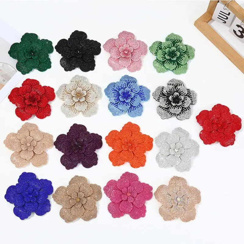 3D Camellia Rhinestone Flower Patch – DIY Sewing Embellishment Rhinestone Flower Patch Richie's
