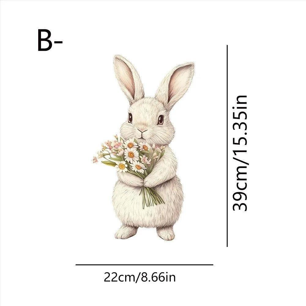 Easter Rabbit Flower Wall Stickers – Removable PVC Decals Wall Stickers Richie's B3