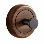 Walnut Wood Suction Cup Hook – No-Drill Rotating Towel Hook Suction Cup Hook Richie's Black