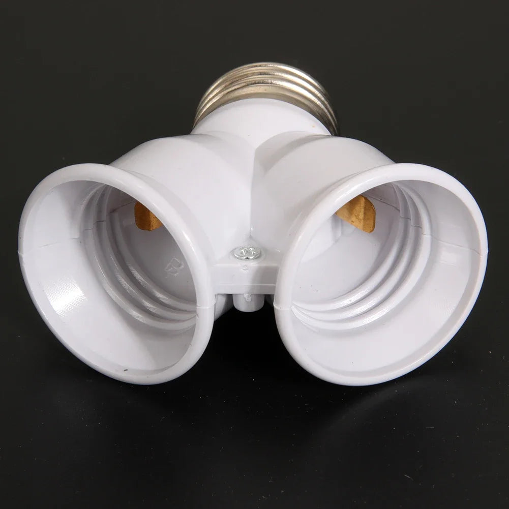 E27 to 2×E27 Bulb Socket Splitter Adapter | Dual Lamp Holder Lamp Socket Adapter Richie's