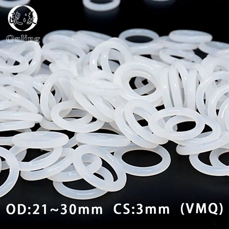 20PCS Silicone O-Ring CS3mm OD21-30mm Rubber Sealing Gasket Rubber Sealing Gasket Richie's
