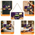 Magic Halloween Wooden Wall Plaque with Hanging Door Signs Halloween Wall Plaque Richie's