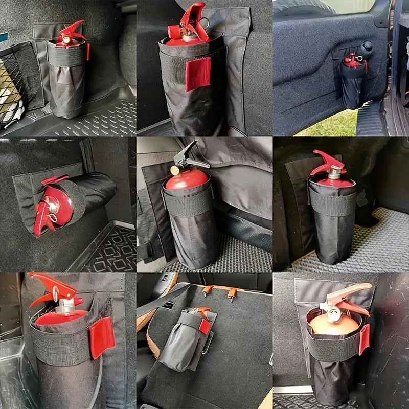 Oxford Fabric Car Fire Extinguisher Holder & Trunk Storage Bag Car Storage Organizer Richie's