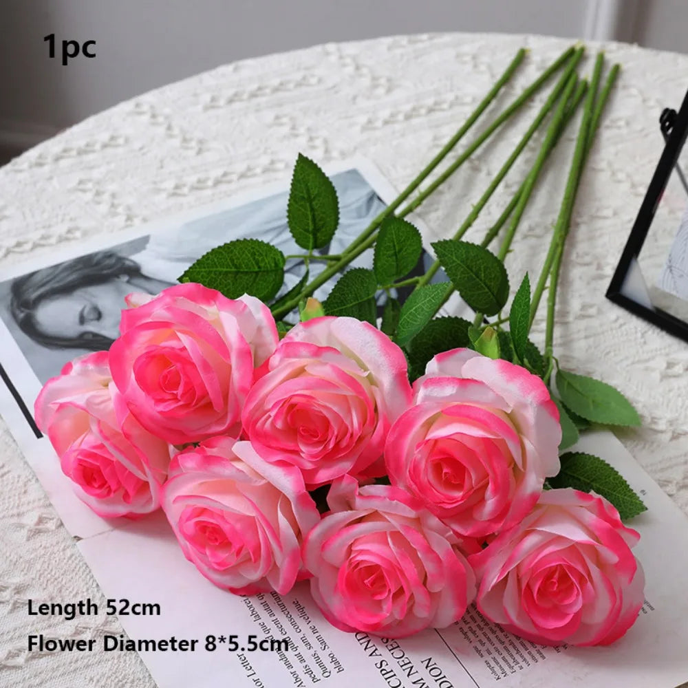 Silk Artificial Rose – 8 Colors for Party & Home Decor Artificial Silk Flowers Richie's Rose Red