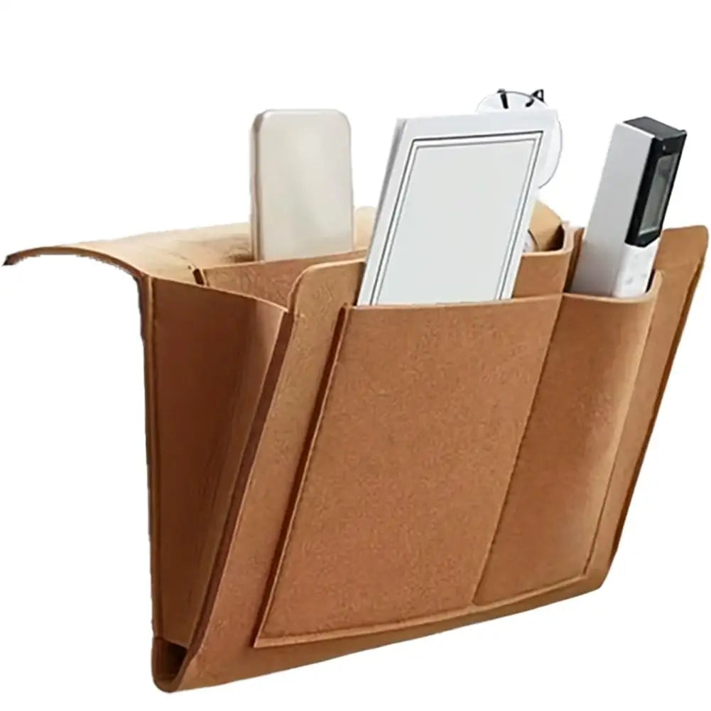 Felt Bedside Hanging Storage Organizer – Bed & Sofa Pouch Hanging Storage Organizer Richie's brown