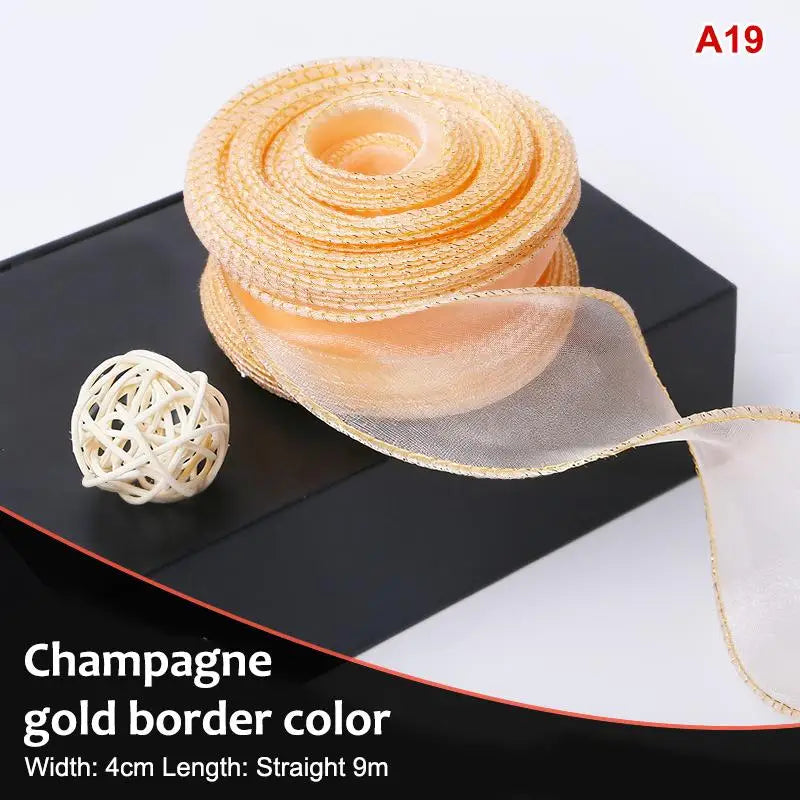 10 Yards Organza Wavy Edge Ribbon 4cm – Bouquet & Gift Wrap Craft Ribbon Richie's A19 10yard