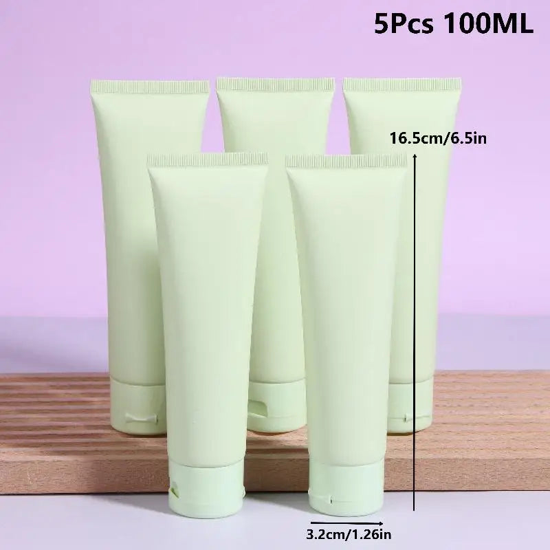 5-Pack Refillable Squeeze Tubes 50ml/100ml for Travel & Lotion Travel Squeeze Tubes Richie's 5Pcs 100ml
