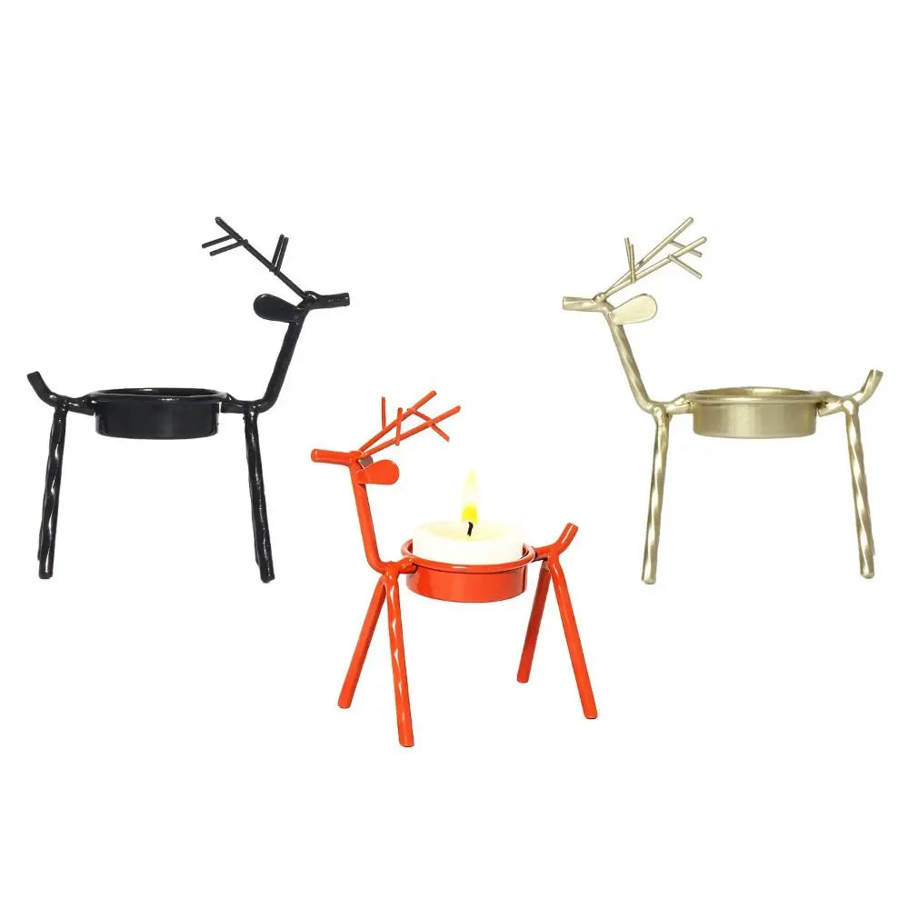 Christmas Reindeer Tealight Holders – Metal Xmas Candle Decor Tealight Candle Holder Richie's