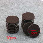 Felt Chair Leg Pads 5mm Self-Adhesive Floor Scratch Protectors Furniture Leg Pads Richie's Black Round 3cm50pcs