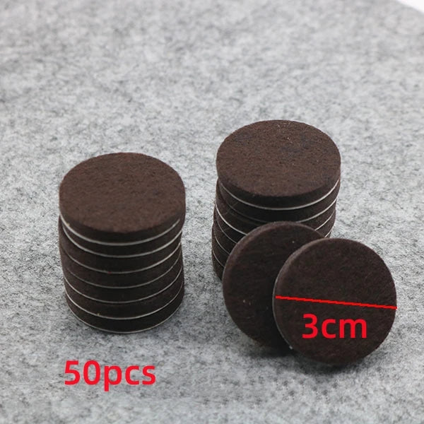 Felt Chair Leg Pads 5mm Self-Adhesive Floor Scratch Protectors Furniture Leg Pads Richie's Black Round 3cm50pcs