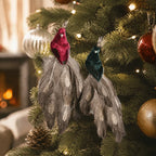Peacock Clip-On Christmas Ornament – Feather & Fabric Decor Christmas Ornament Richie's
