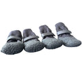 4-Pack Anti-Slip Waterproof Dog Shoes & Adjustable Pet Boots Dog Boots Richie's Grey-L