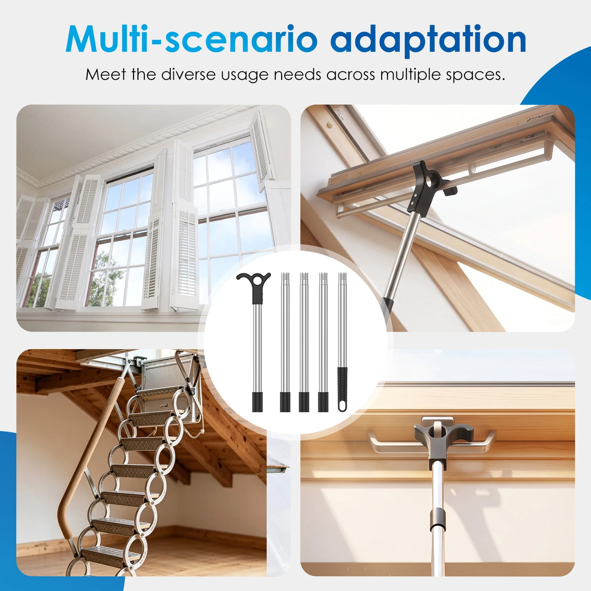 Telescoping Skylight Rod with Hook – Extendable Window Opener Window Opener Rod Richie's