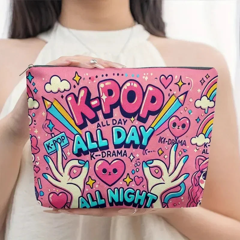 K-Pop Aesthetic Foldable Makeup & Travel Toiletry Bag Cosmetic Travel Bag Richie's MULTI 1 Pc