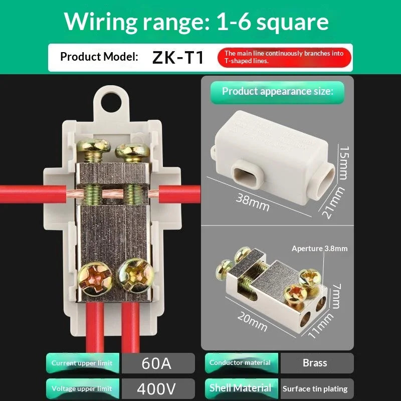 Wire Connector Junction Box Quick Splice Brass Terminal Block Electrical Terminal Block Richie's A6