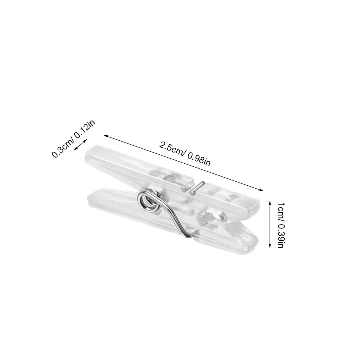 100Pcs Mini Transparent Spring Clips – Photos, Bags & Clothesline Mini Spring Clips Richie's