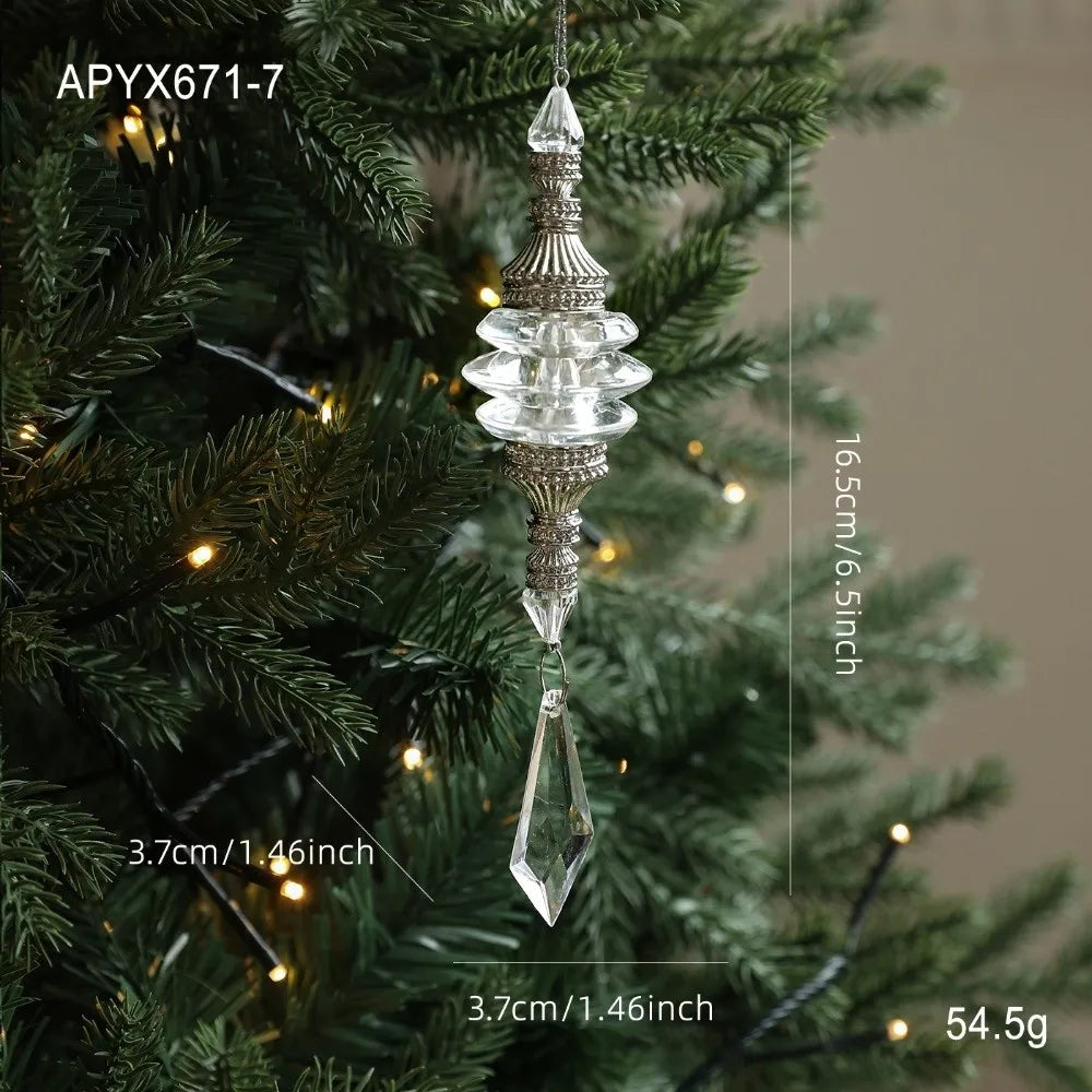 Acrylic Christmas Tree Pendant with Faux Pearl Drop Ornament Christmas Tree Ornament Richie's 5