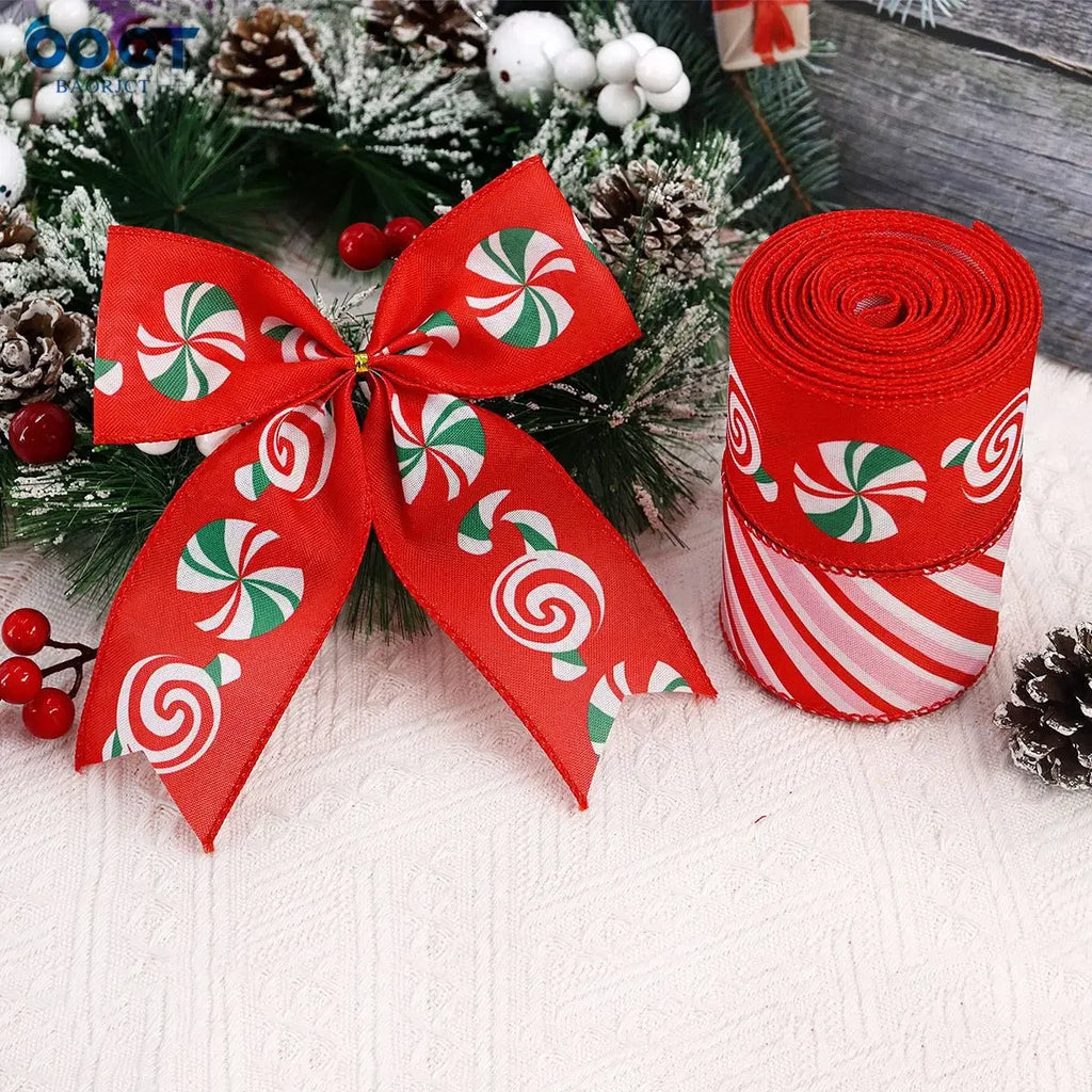 2-Roll Christmas Candy Cane Ribbon – Red & Pink Holiday Bows Holiday Craft Ribbon Richie's